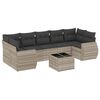 vidaXL 8-dijelni set vrtnih sofa od poliratana s jastucima svjetlosivi