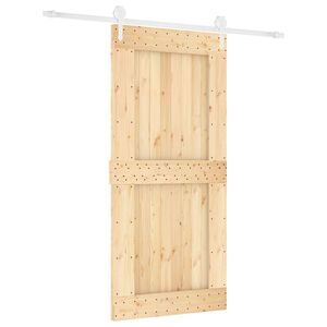 vidaXL Klizna vrata 95 x 210 cm Čvrsta borovina (neobrađena)