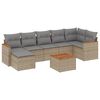 vidaXL 8-dijelni set vrtnih sofa od poliratana s jastucima bež