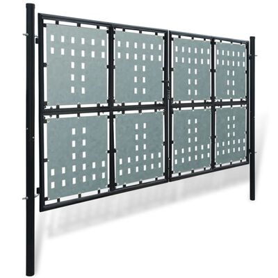 vidaXL Crna jednostruka vrata za ogradu 300 x 200 cm