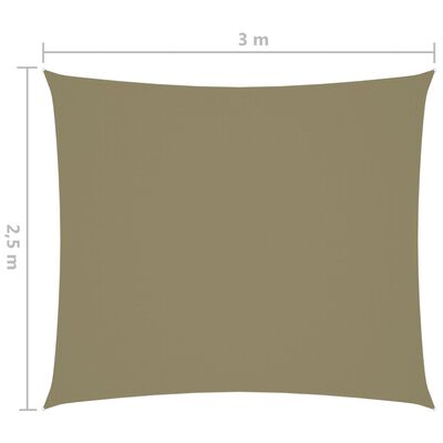 vidaXL Jedro protiv sunca od tkanine Oxford pravokutno 2,5 x 3 m bež
