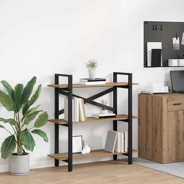 vidaXL Polica Umjetnički hrast 100 x 33,5 x 102 cm Konstruirano drvo