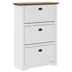 vidaXL Stalak za cipele "BODO" bijela i smeđa 80x35x118 cm