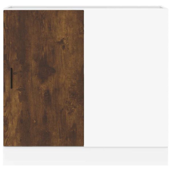 vidaXL Podni ormarić za umivaonik "Lyon" dimljeni hrast, inženjersko drvo