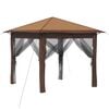vidaXL Gazebo s 4 bočne strane 2,6 x 2,6 m Bež i smeđa
