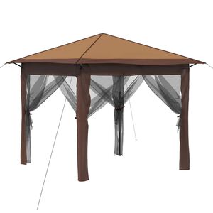 vidaXL Gazebo s 4 bočne strane 2,6 x 2,6 m Bež i smeđa