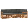 vidaXL Set vanjskih sofa 5 kom. Prirodna i antracit Poliester