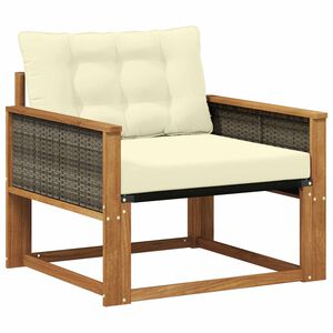 vidaXL Set vanjskih sofa Čvrsto drvo akacije i Textilene Prirodna