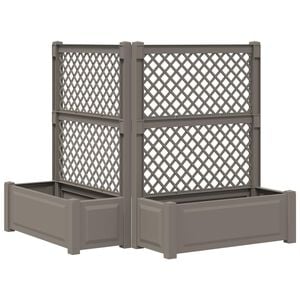 vidaXL Velika s osvrtom 2 pcs Siva 143 x 143 x 133,5 cm PP