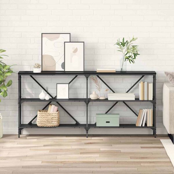 vidaXL Konzolna stolica Crni hrast 160 x 30 x 75 cm Konstruirano drvo