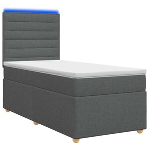 vidaXL Boxspring krevet s madracem Tamnosiva 80 x 200 cm Tkanina
