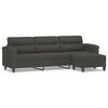 vidaXL Trosjed s tabureom tamnosivi 210 cm od mikrovlakana
