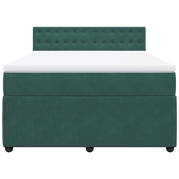 vidaXL Krevet s oprugama i madracem tamnozeleni 140x200 cm bar&scaron;unasti