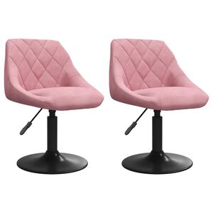 vidaXL Okretne blagovaonske stolice 2 kom ružičaste bar&scaron;unaste