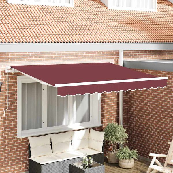 vidaXL Skrovita tenda Tamno crvena 250 x 200 cm tkanina
