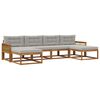 vidaXL Set vanjskih sofa s jastukom 6 pcs Prirodna i svjetlosiva