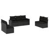 vidaXL 7-dijelni set vrtnih sofa od poliratana s jastucima crni