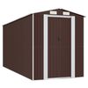 vidaXL Vrtno spremi&scaron;te tamnosmeđe 192x440x223 cm pocinčani čelik