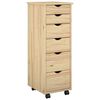 vidaXL Mobilni ormar 34 x 39 x 93,5 cm Čvrsto borovo drvo Smeđa