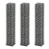 vidaXL Set gabiona 3 kom od pocinčane žice 25 x 25 x 150 cm