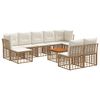 vidaXL Set vanjskih sofa 10 pcs Prirodna i krema bijela Poliester