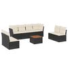 vidaXL 9-dijelni set vrtnih sofa s jastucima crni od poliratana