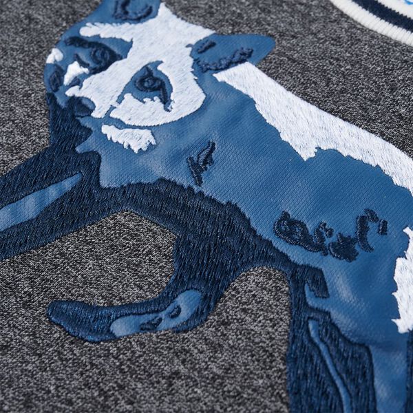 Dječja topla majica modra pro&scaron;arana 140