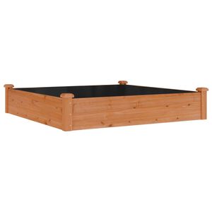 vidaXL Povi&scaron;ena vrtna gredica s oblogom smeđa 120x120x25 cm jelovina