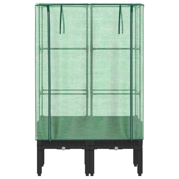 vidaXL Povi&scaron;ena gredica s pokrovom za staklenik 80 x 40 x 140 cm