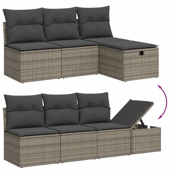 vidaXL 7-dijelni set vrtnih sofa sivi od poliratana