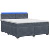 vidaXL Krevet s box springom, madracem i LED-om Tamnosiva 200 x 200 cm