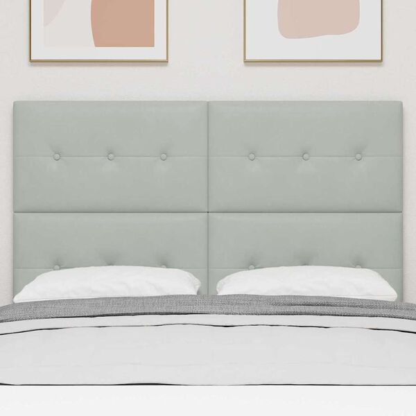 vidaXL LED glava kreveta S LED lampica Svijetlo siva 160 cm Poliester