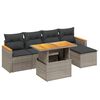 vidaXL 6-dijelni set vrtnih sofa od poliratana s jastucima sivi