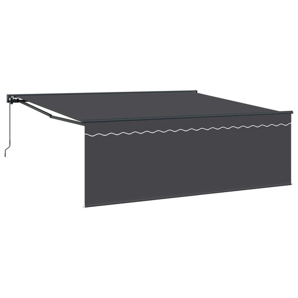 vidaXL Skrovita tenda Žuta i bijela 350 x 250 cm Aluminij i Tkanina