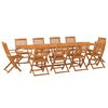 vidaXL 11-dijelni vrtni blagovaonski set 280x90x75 cm bagremovog drva