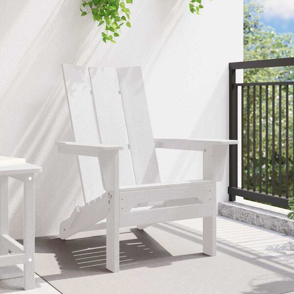 vidaXL Sklopiva Adirondack stolica Bijelo 74.5 x 80.5 x 90cm HDPE