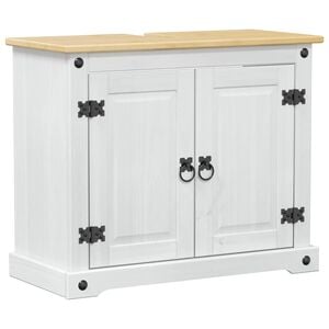 vidaXL Ormarić za umivaonik Bijelo 73 x 33 x 60 cm Čvrsto borovo drvo