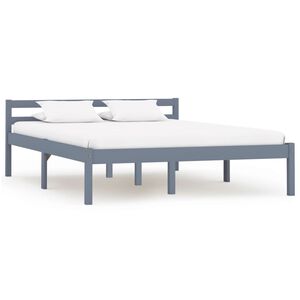 vidaXL Okvir za krevet od masivne borovine sivi 120 x 200 cm