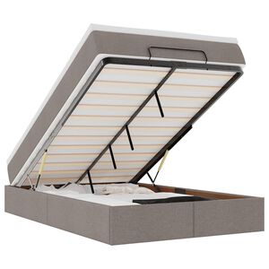 vidaXL Otomanski okvir kreveta s madraca smeđesivi 120x190 cm tkanine