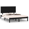 vidaXL Okvir za krevet od masivne borovine crni 140 x 190 cm