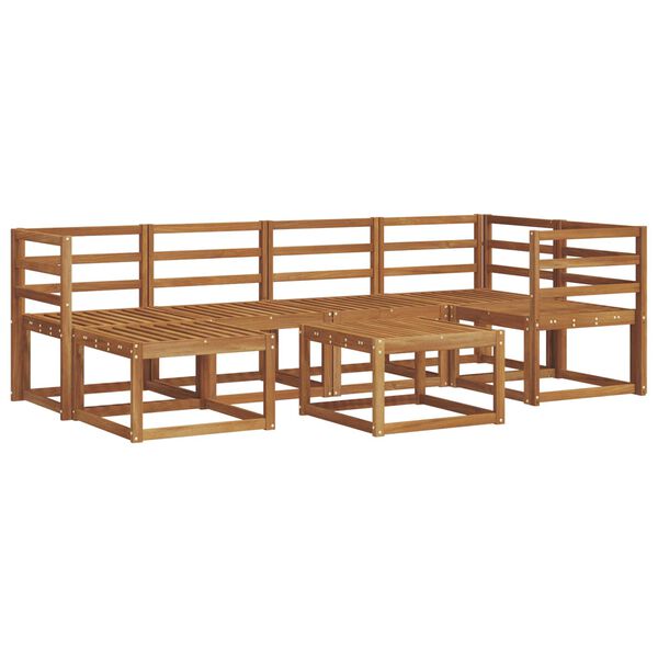 vidaXL Set vanjskih sofa 7 pcs Prirodna Čvrsto drvo akacije