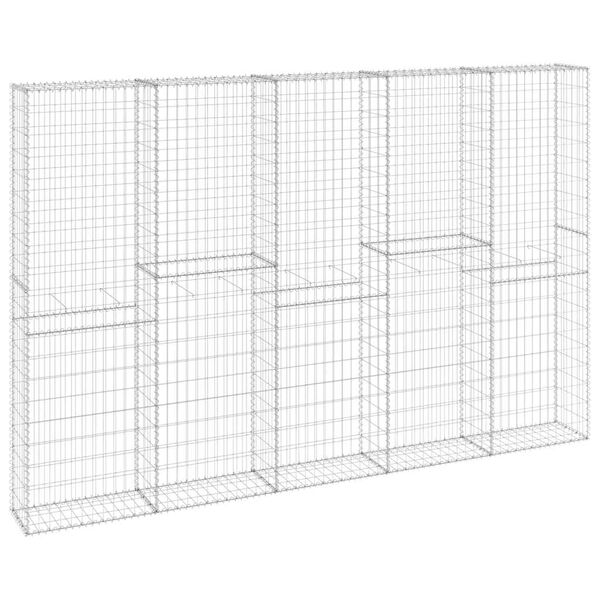 vidaXL Gabionski zid s poklopcima od pocinčanog čelika 300x30x200 cm