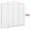 vidaXL Lučne gabionske ko&scaron;are 15kom 200x30x180/200cm pocinčano željezo