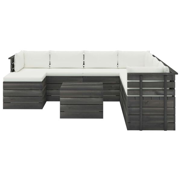 vidaXL 9-dijelna vrtna garnitura od paleta od borovine s jastucima