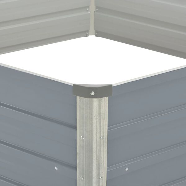 vidaXL Vrtna Visoka Posuda za Biljke 129x129x45cm Pocinčani čelik boja