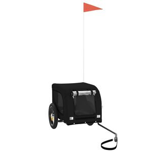 vidaXL Prikolica za bicikl za ljubimce crna od tkanine i željeza