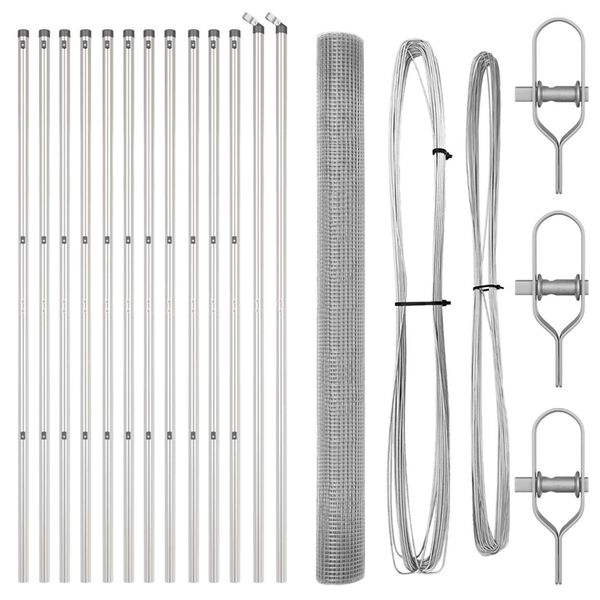 vidaXL Stup za ogradu Srebrno 25 x 1,5 m (mreža 25 x 25 mm) Čelik