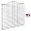 vidaXL Lučne gabionske ko&scaron;are 5 kom 200x30x180/200cm pocinčano željezo