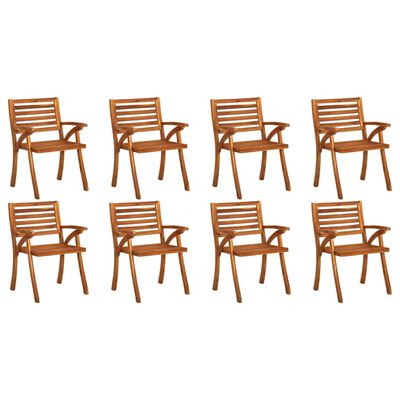 vidaXL Vrtne stolice s jastucima 8 kom od masivnog drva bagrema