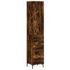 vidaXL Visoka komoda dimljeni hrast 34,5x34x180cm konstruiranog drva